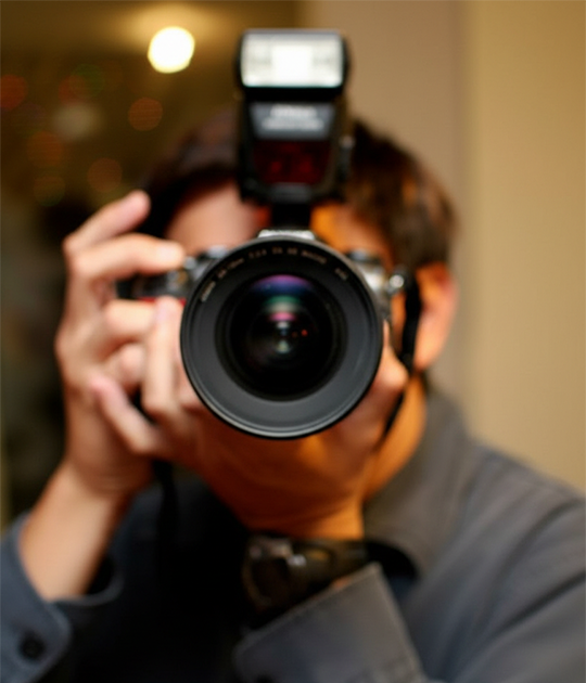 Professional event photographer capturing moments with a DSLR camera in Coimbatore