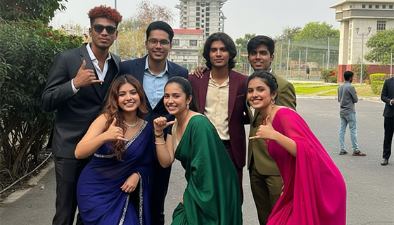 Student interactive moments captured naturally during college events and celebrations